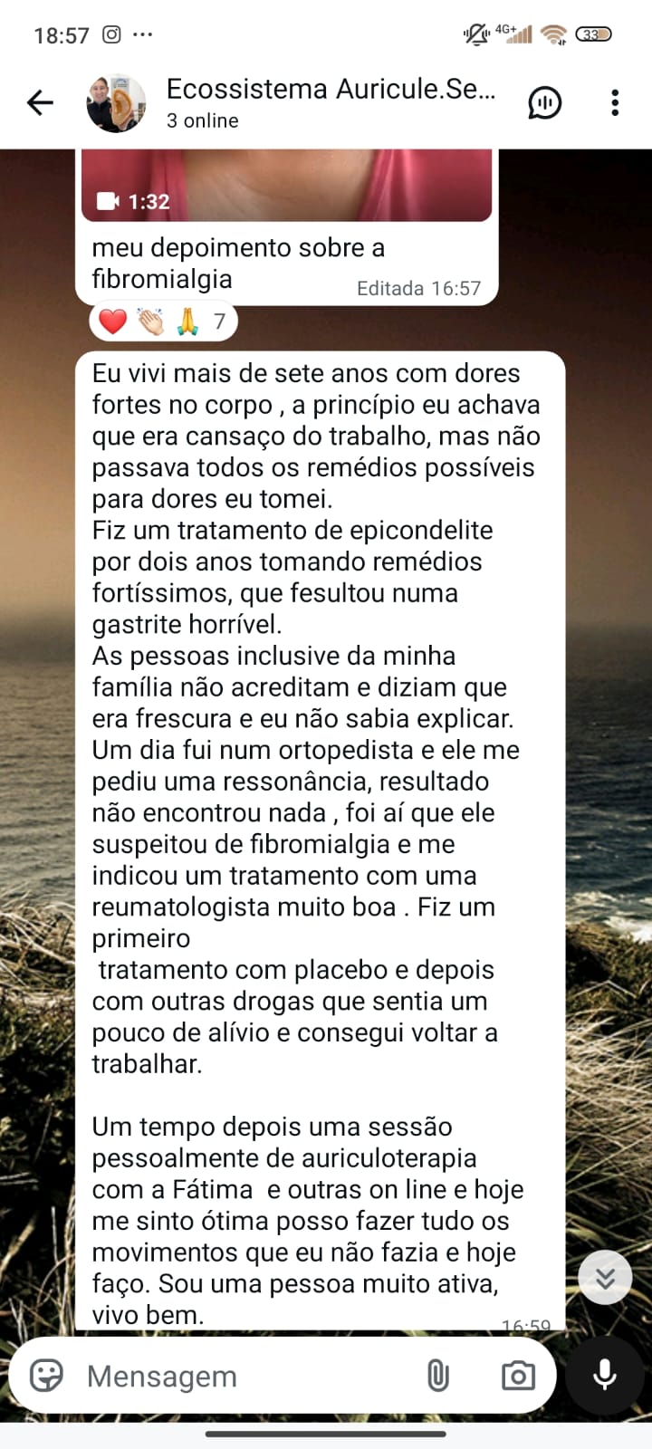 Relato pessoal real sobre fibromialgia e auriculoterapia