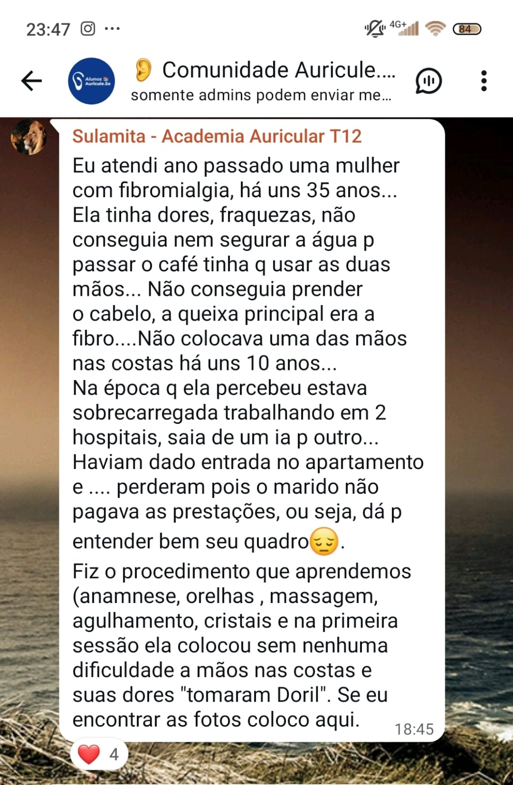 Relato real de Sulamita sobre atendimento de uma mulher com fibromialgia